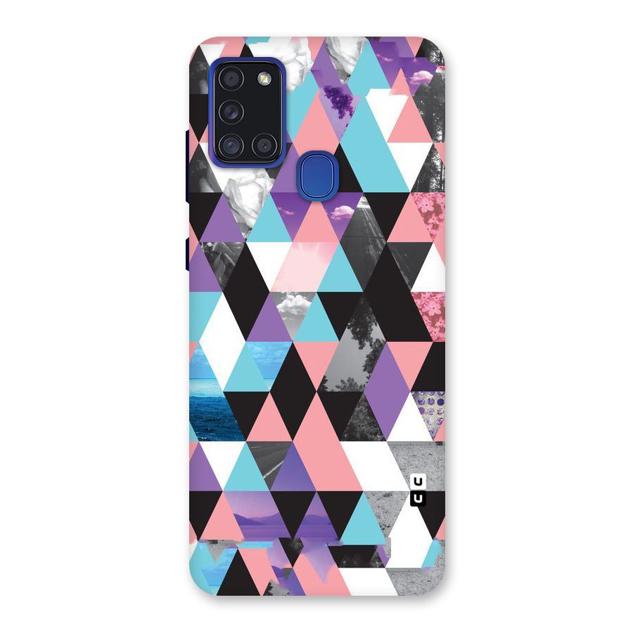 Abstract Splash Triangles Back Case for Galaxy A21s