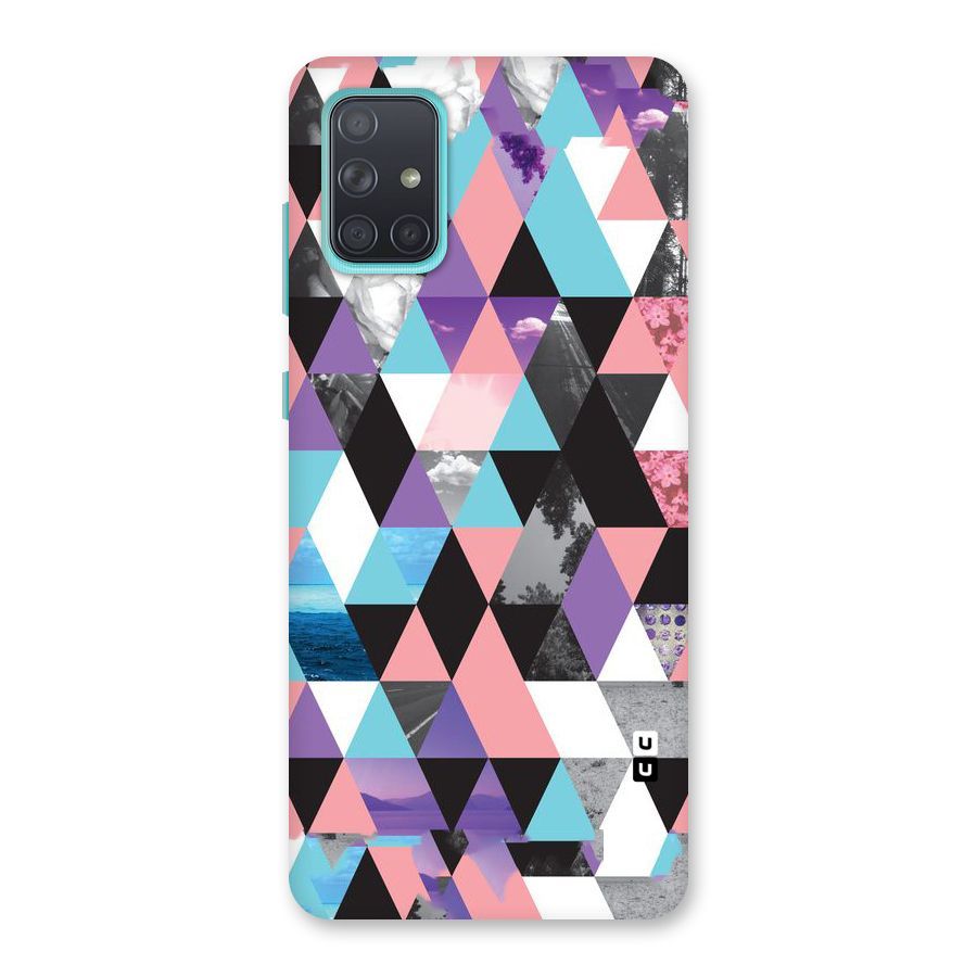Abstract Splash Triangles Back Case for Galaxy A71