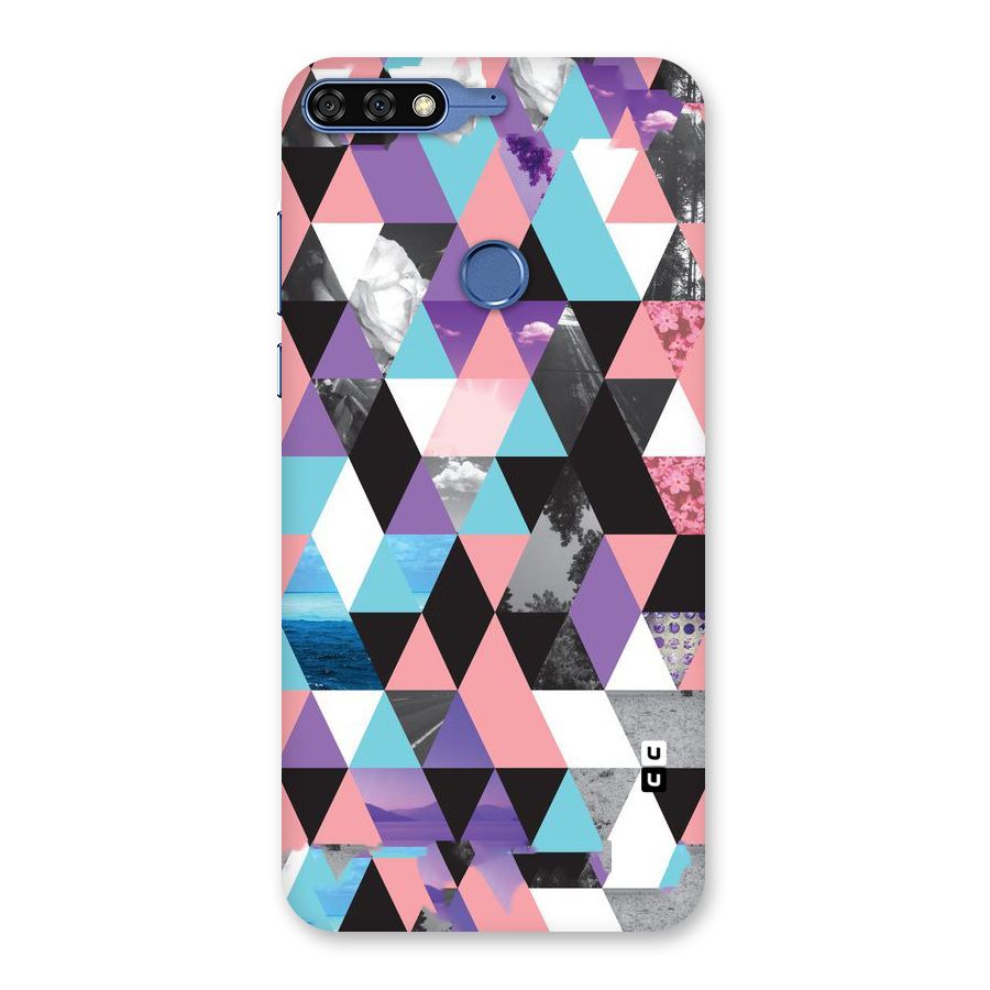 Abstract Splash Triangles Back Case for Honor 7C