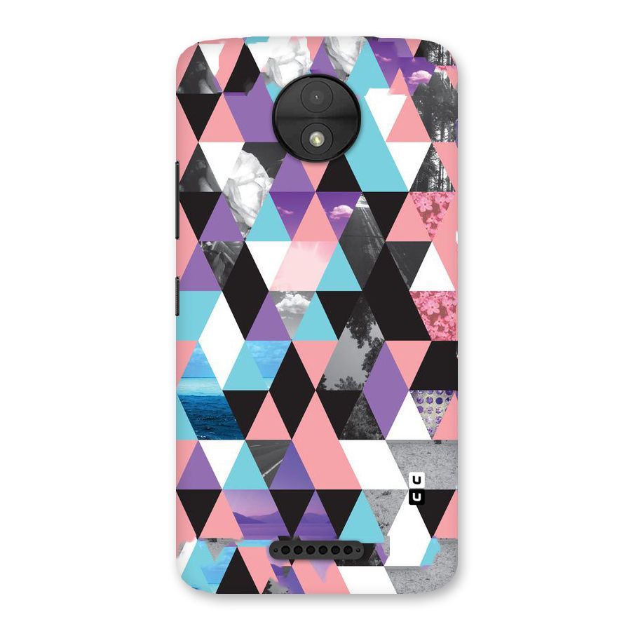 Abstract Splash Triangles Back Case for Moto C