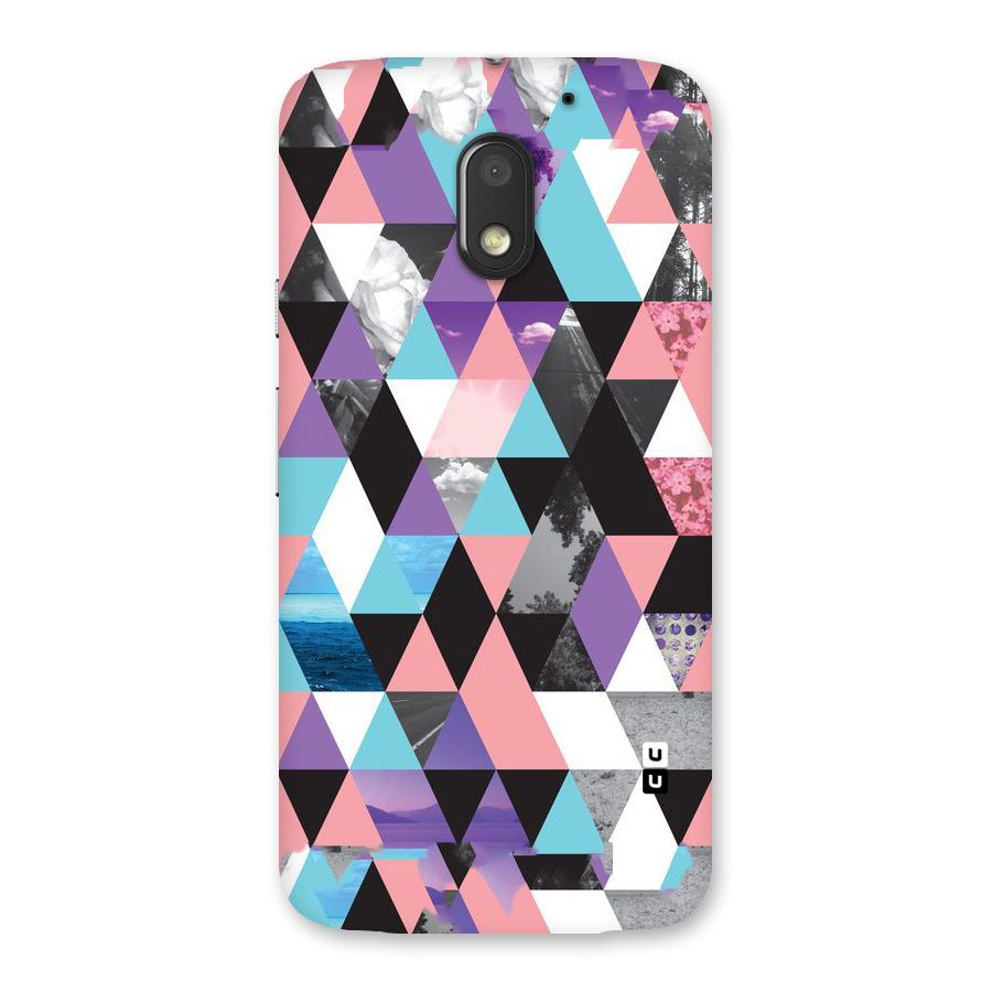 Abstract Splash Triangles Back Case for Moto E3 Power