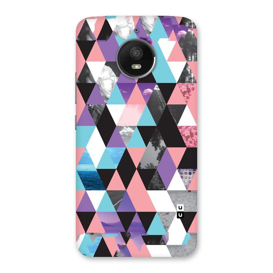 Abstract Splash Triangles Back Case for Moto E4 Plus