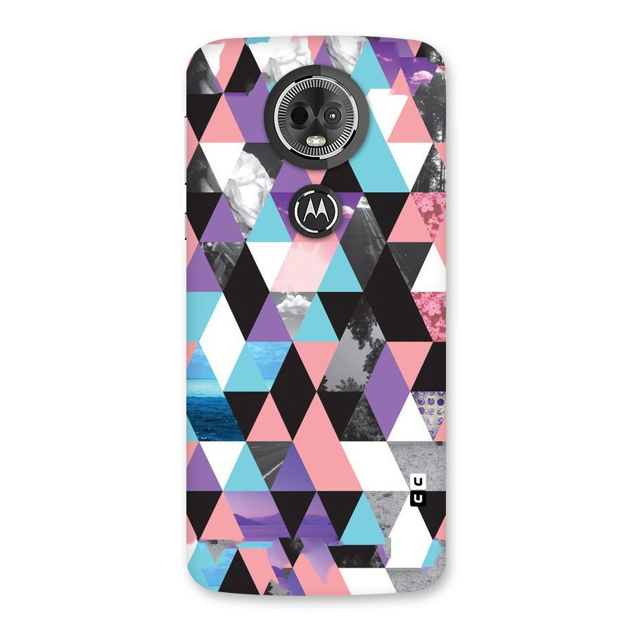Abstract Splash Triangles Back Case for Moto E5 Plus