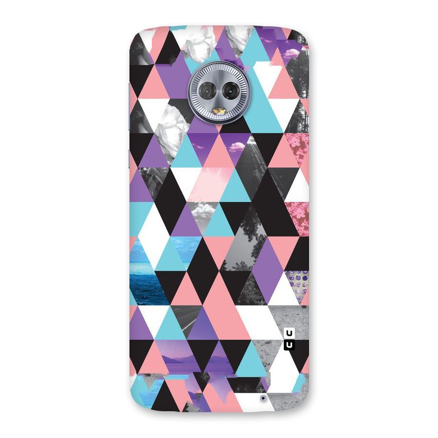 Abstract Splash Triangles Back Case for Moto G6 Plus