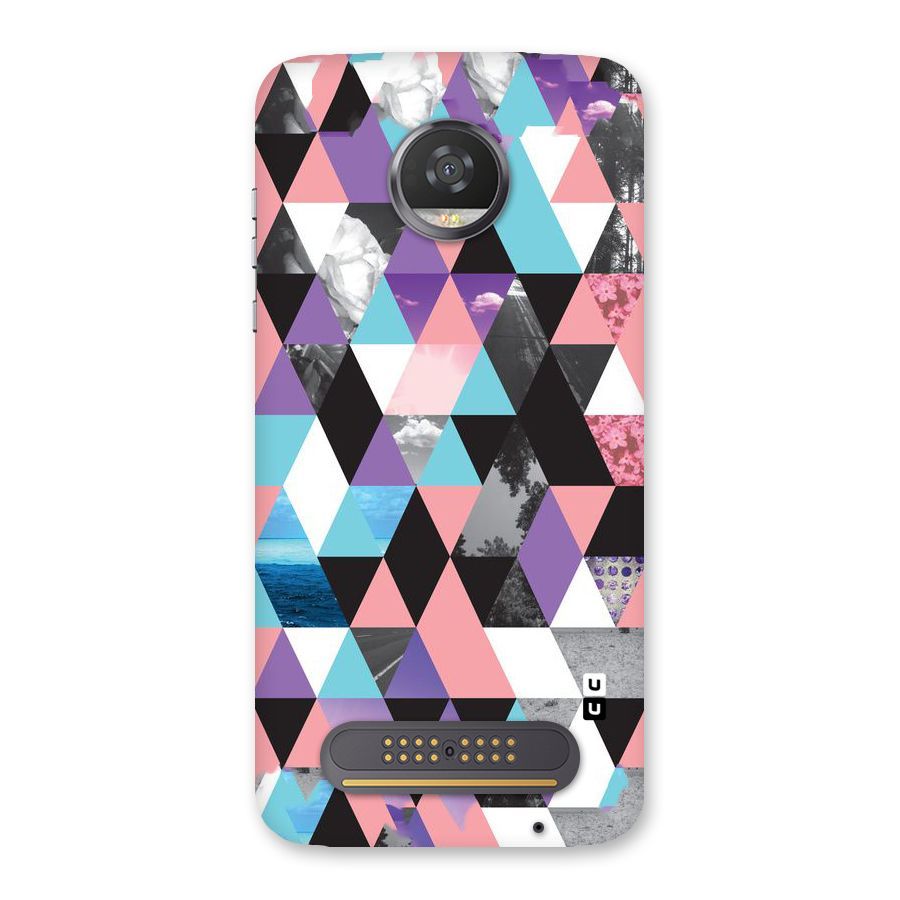 Abstract Splash Triangles Back Case for Moto Z2 Play