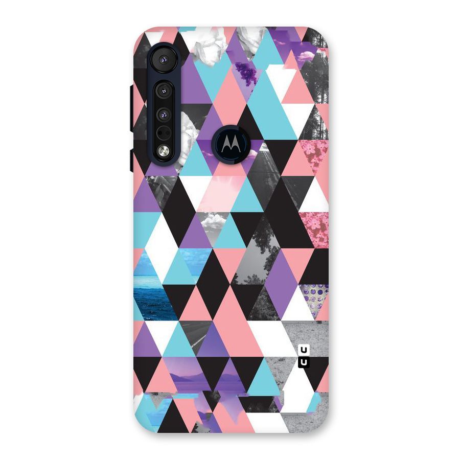 Abstract Splash Triangles Back Case for Motorola One Macro