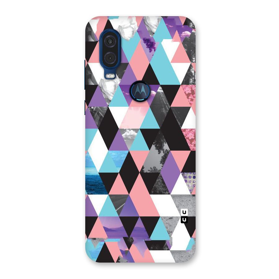 Abstract Splash Triangles Back Case for Motorola One Vision