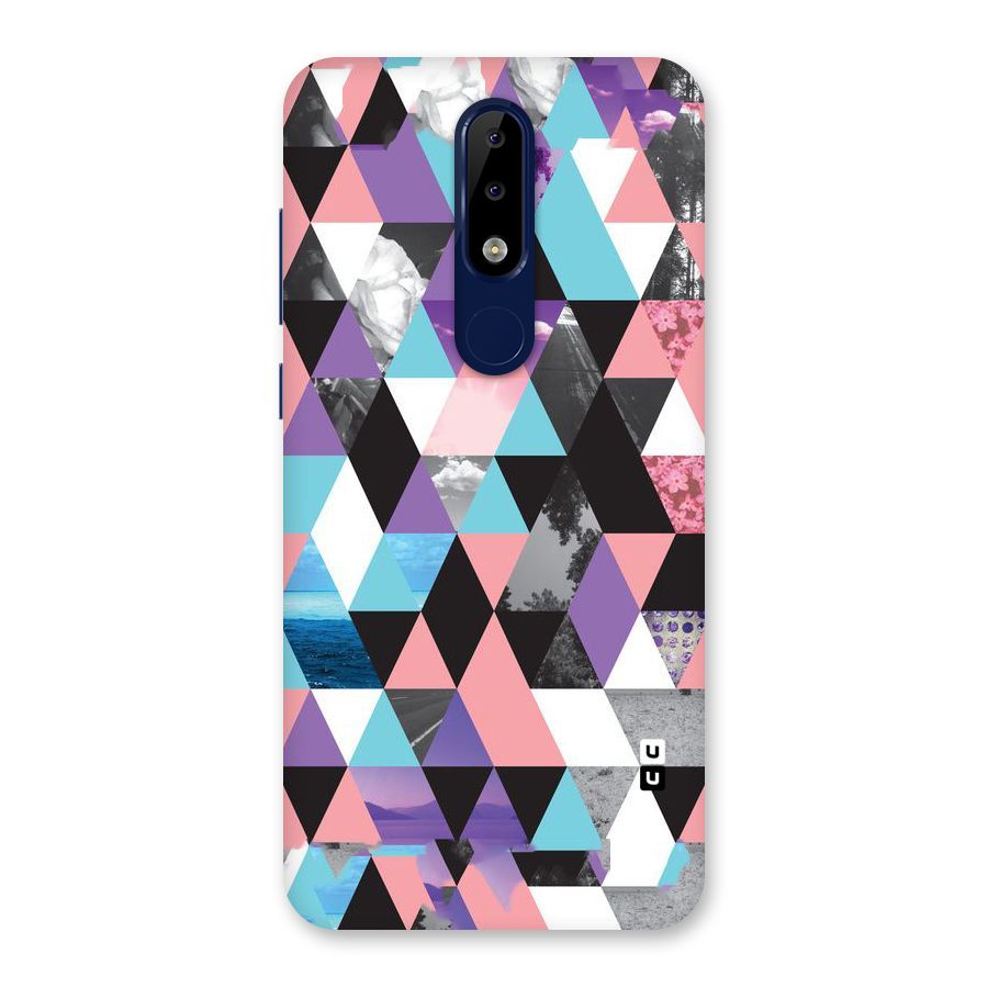 Abstract Splash Triangles Back Case for Nokia 5.1 Plus