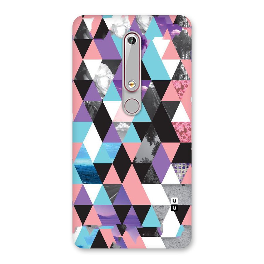 Abstract Splash Triangles Back Case for Nokia 6.1