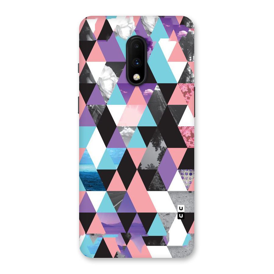 Abstract Splash Triangles Back Case for OnePlus 7