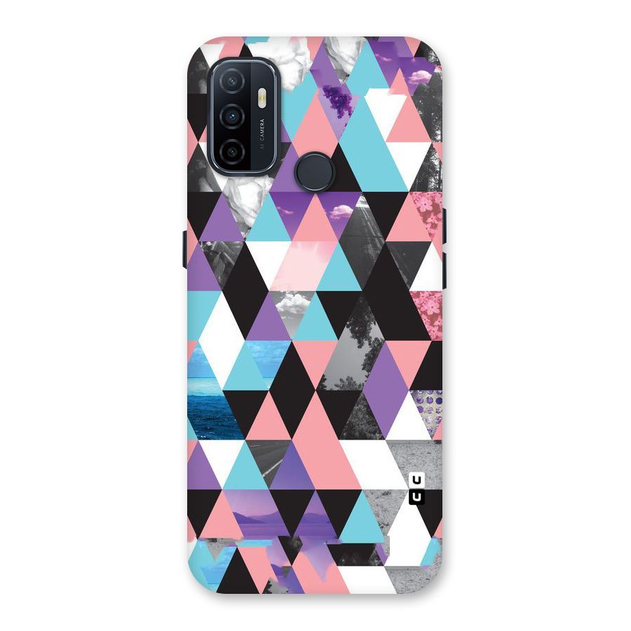 Abstract Splash Triangles Back Case for Oppo A32