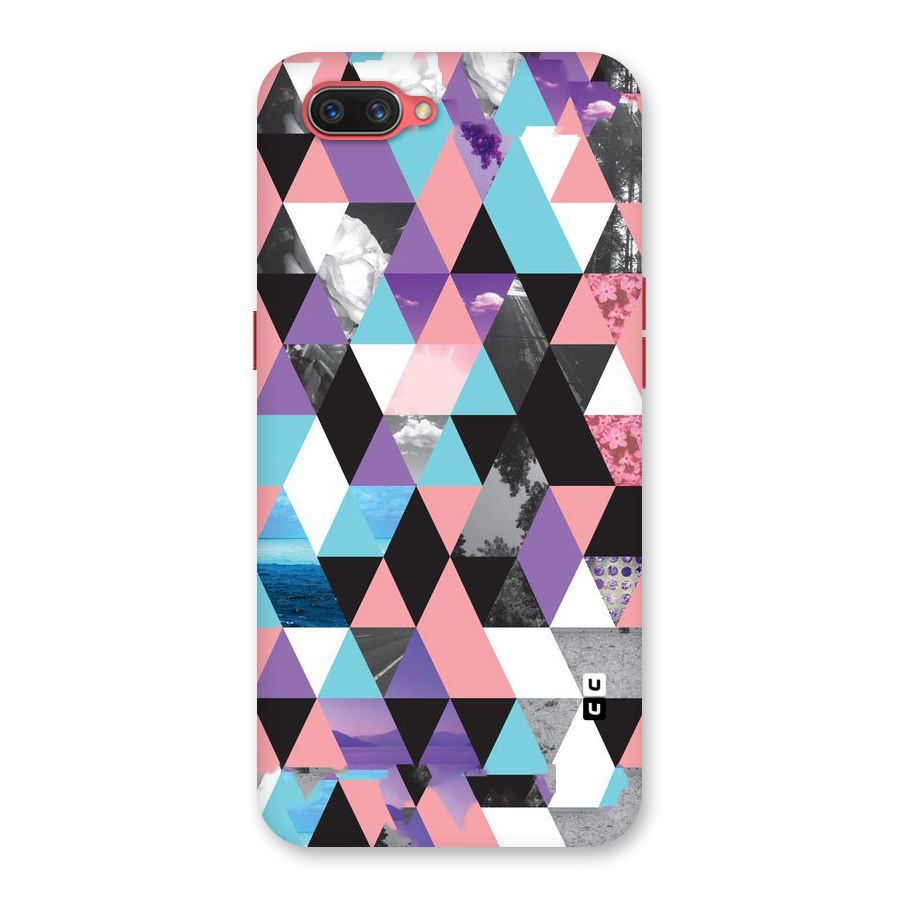 Abstract Splash Triangles Back Case for Oppo A3s