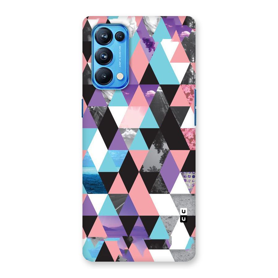 Abstract Splash Triangles Back Case for Oppo Reno5 Pro 5G