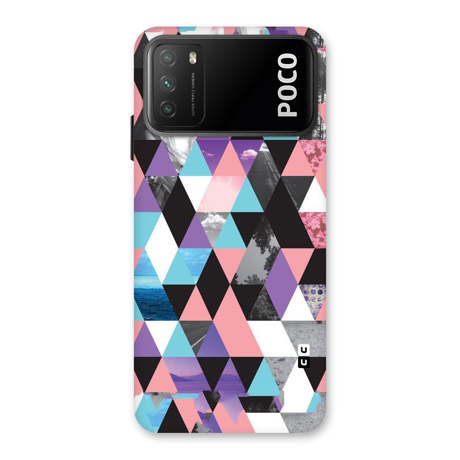 Abstract Splash Triangles Back Case for Poco M3