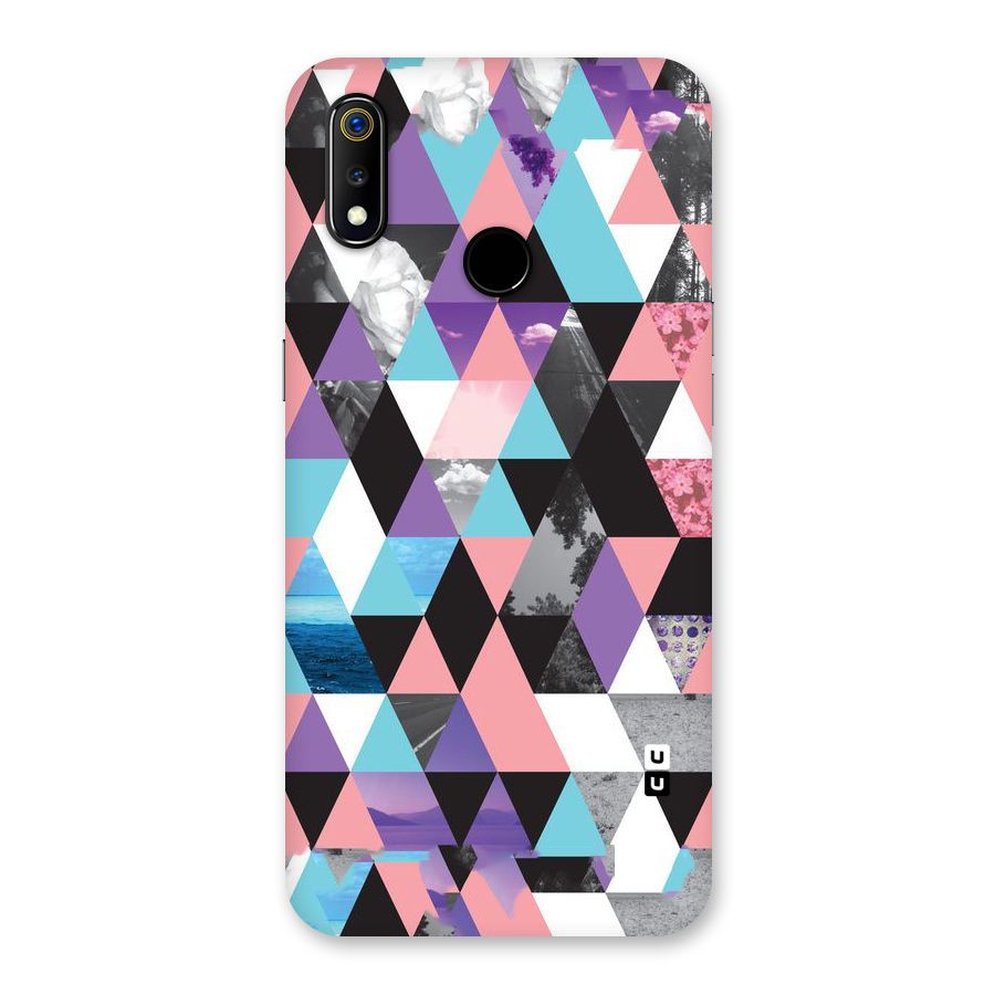 Abstract Splash Triangles Back Case for Realme 3