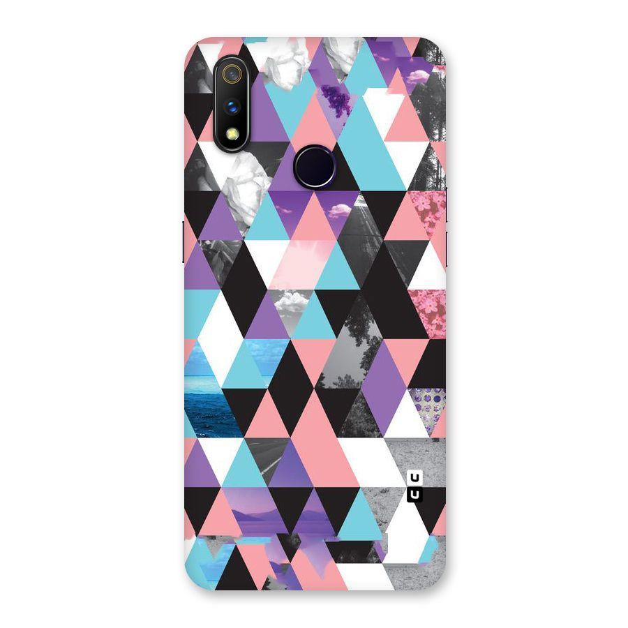Abstract Splash Triangles Back Case for Realme 3 Pro