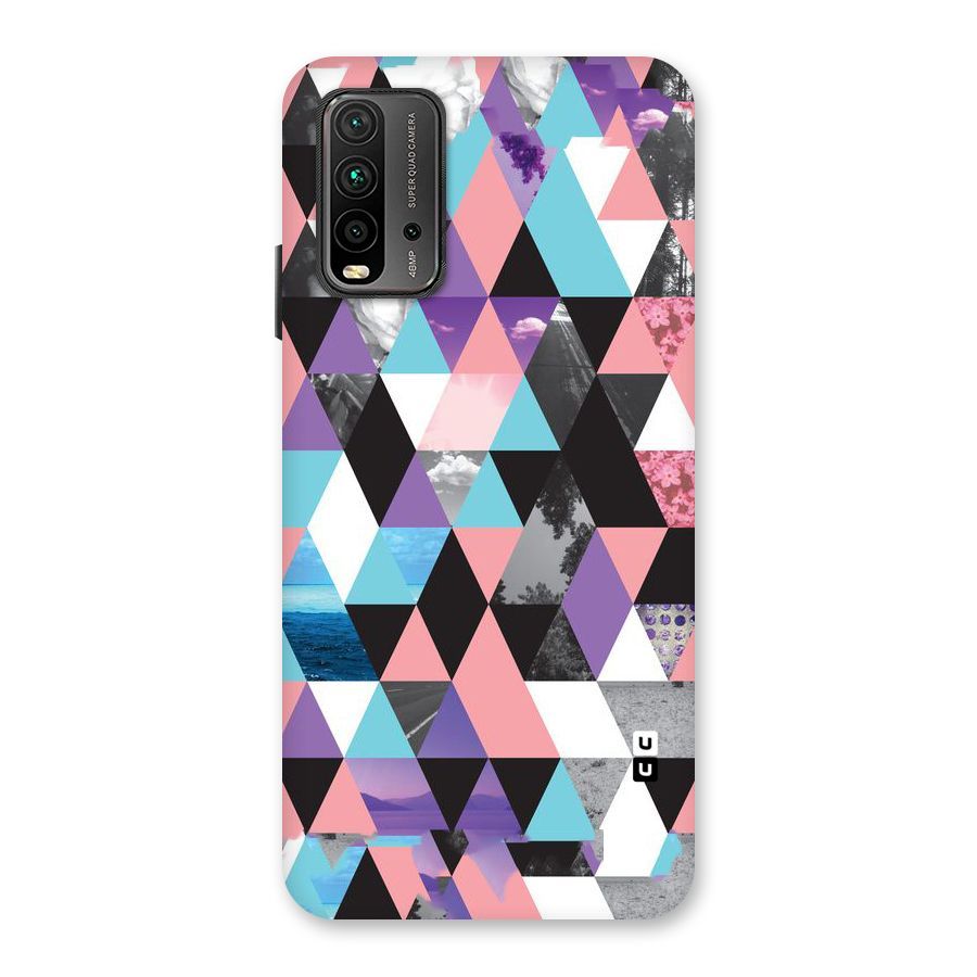 Abstract Splash Triangles Back Case for Redmi 9 Power