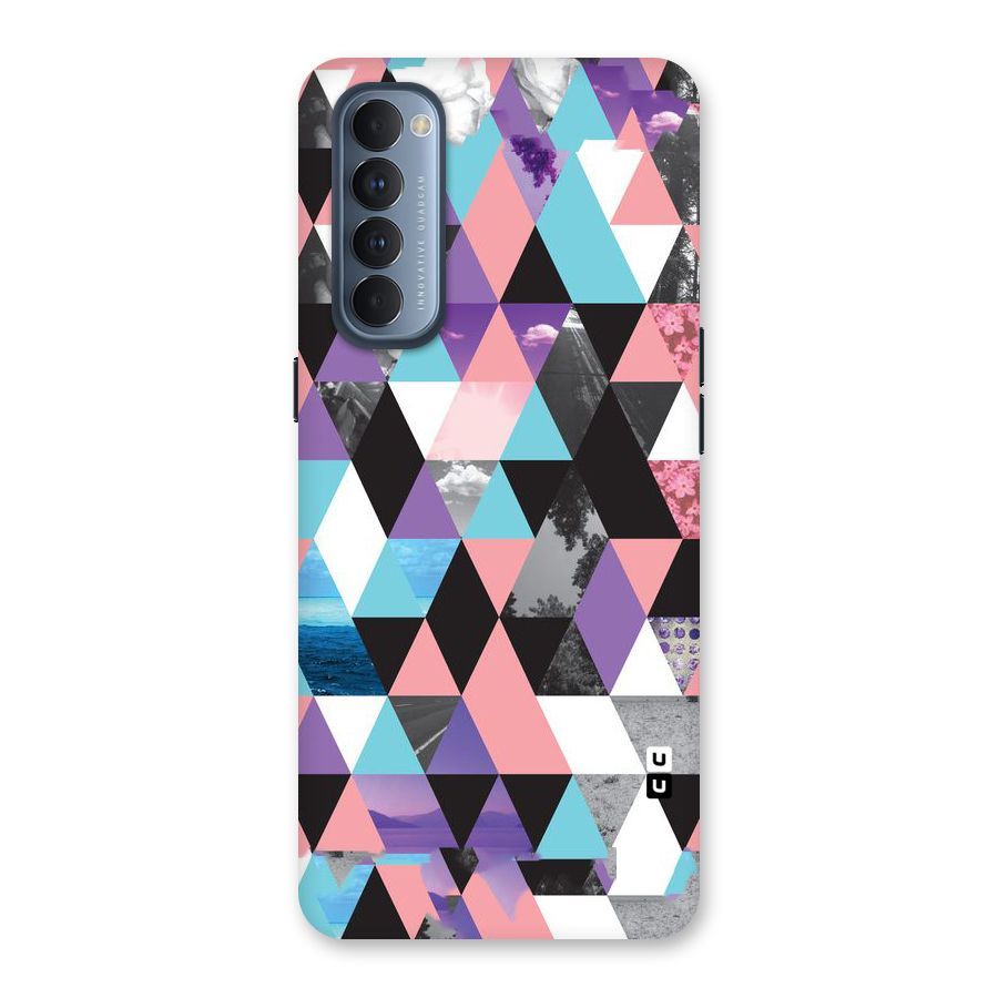 Abstract Splash Triangles Back Case for Reno4 Pro