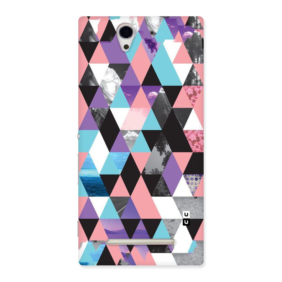 Abstract Splash Triangles Back Case for Sony Xperia C3