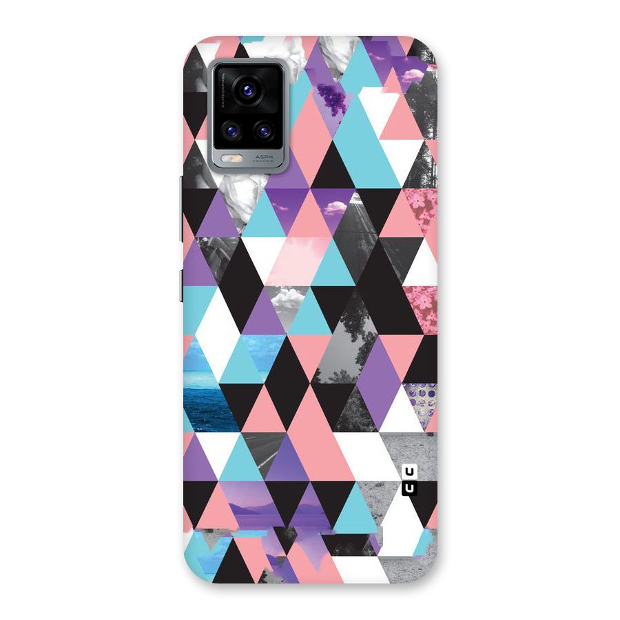 Abstract Splash Triangles Back Case for Vivo V20