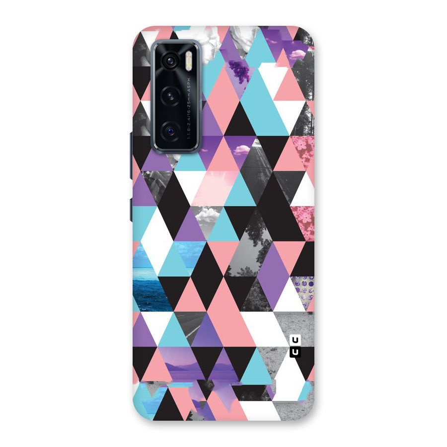 Abstract Splash Triangles Back Case for Vivo V20 SE