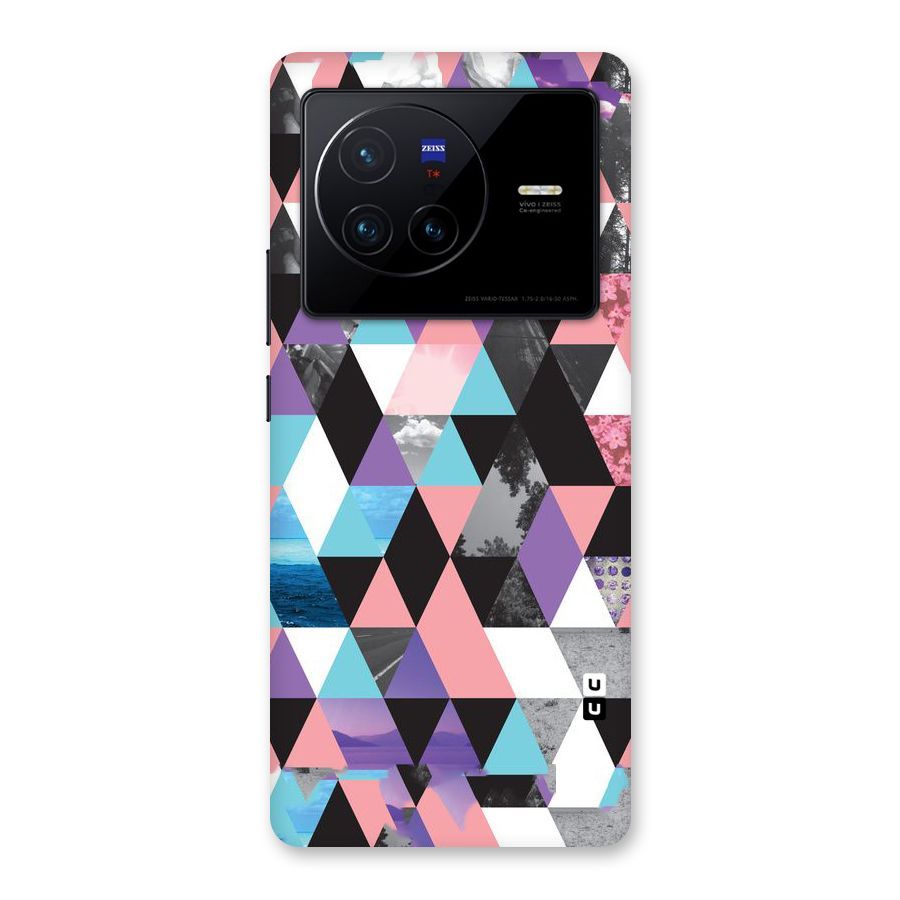 Abstract Splash Triangles Back Case for Vivo X80