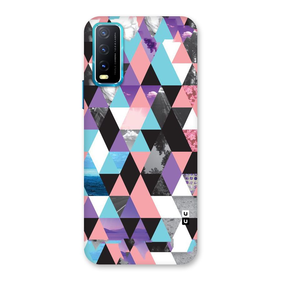 Abstract Splash Triangles Back Case for Vivo Y20A