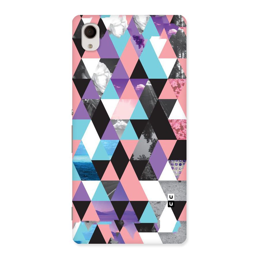 Abstract Splash Triangles Back Case for Xperia M4 Aqua