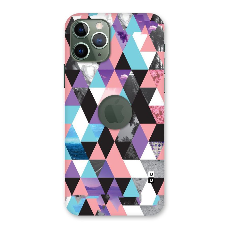 Abstract Splash Triangles Back Case for iPhone 11 Pro Logo  Cut