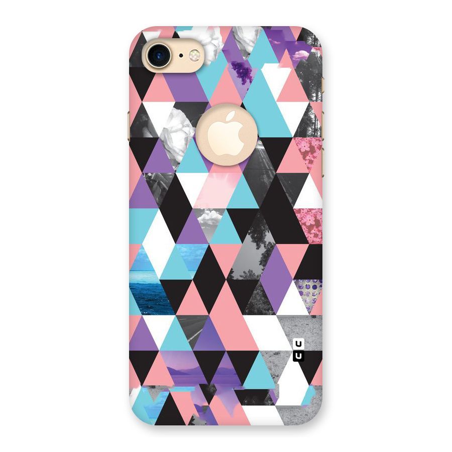 Abstract Splash Triangles Back Case for iPhone 8 Logo Cut