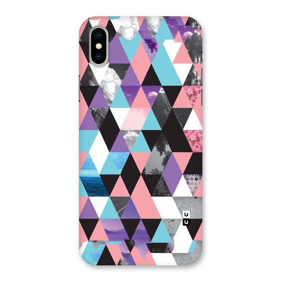 Abstract Splash Triangles Back Case for iPhone X