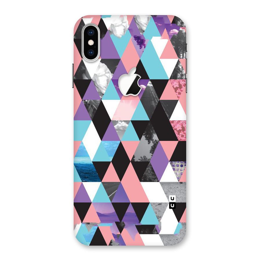 Abstract Splash Triangles Back Case for iPhone XS Max Apple Cut