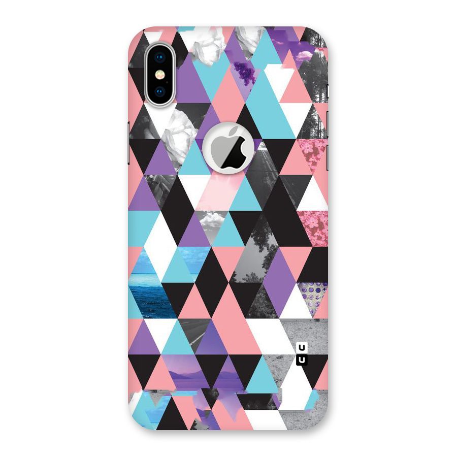 Abstract Splash Triangles Back Case for iPhone X Logo Cut