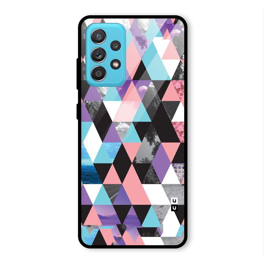 Abstract Splash Triangles Glass Back Case for Galaxy A52s 5G