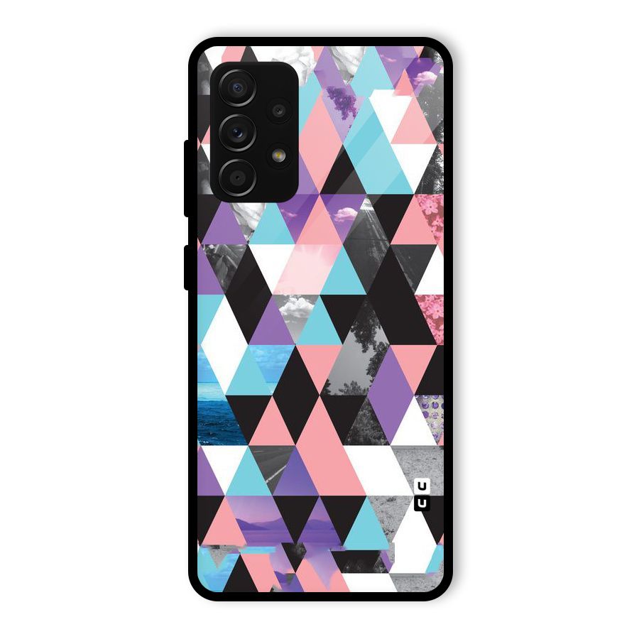 Abstract Splash Triangles Glass Back Case for Galaxy A53 5G