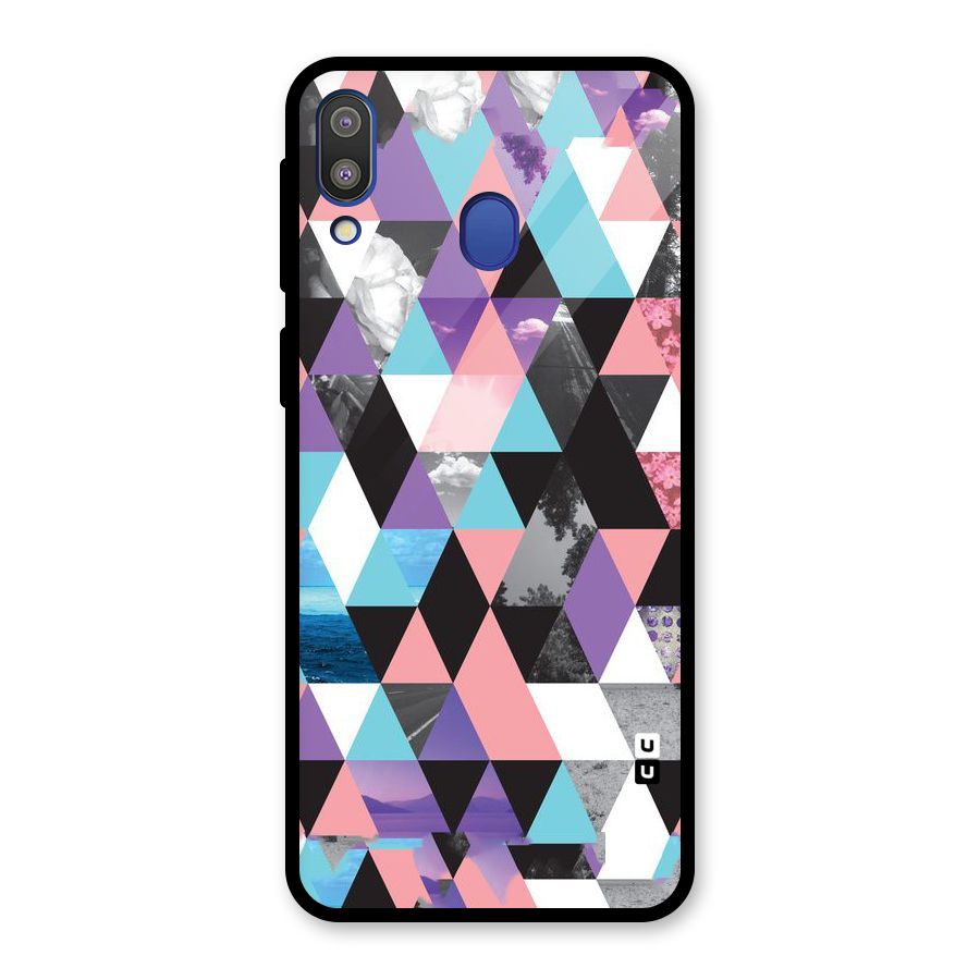 Abstract Splash Triangles Glass Back Case for Galaxy M20