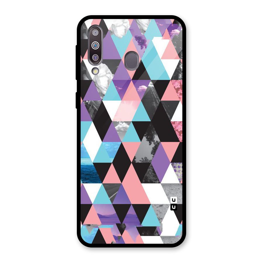 Abstract Splash Triangles Glass Back Case for Galaxy M30