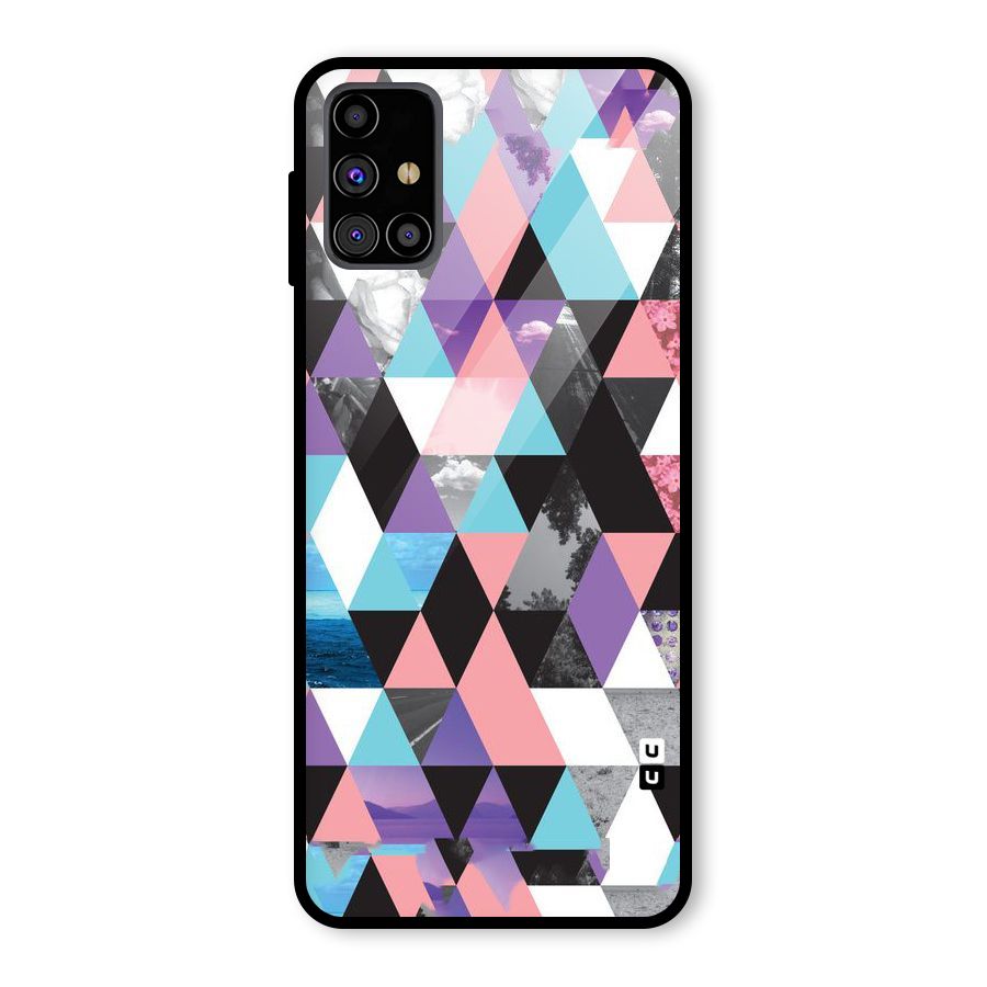 Abstract Splash Triangles Glass Back Case for Galaxy M31s