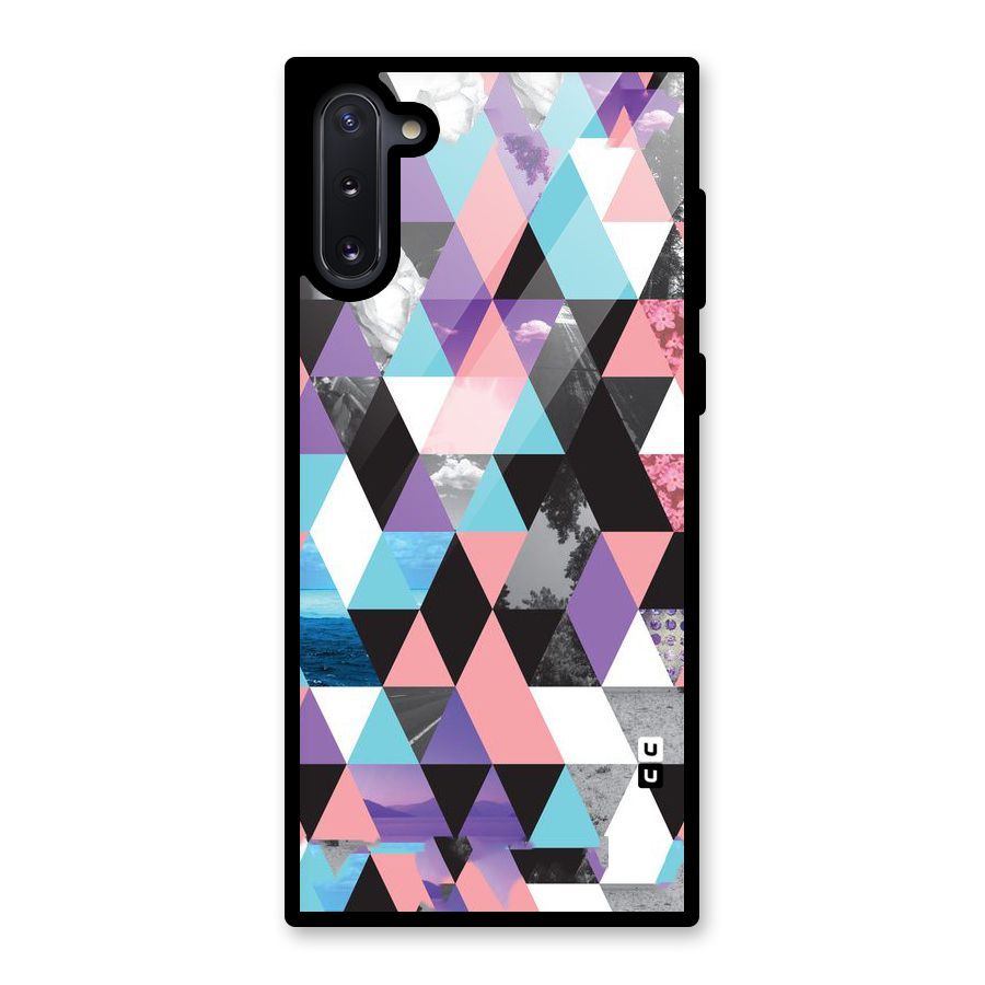 Abstract Splash Triangles Glass Back Case for Galaxy Note 10