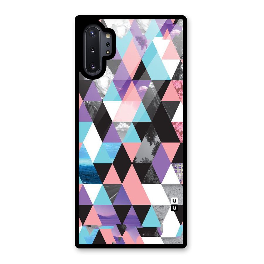 Abstract Splash Triangles Glass Back Case for Galaxy Note 10 Plus