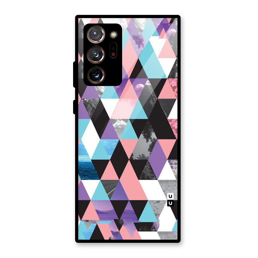 Abstract Splash Triangles Glass Back Case for Galaxy Note 20 Ultra