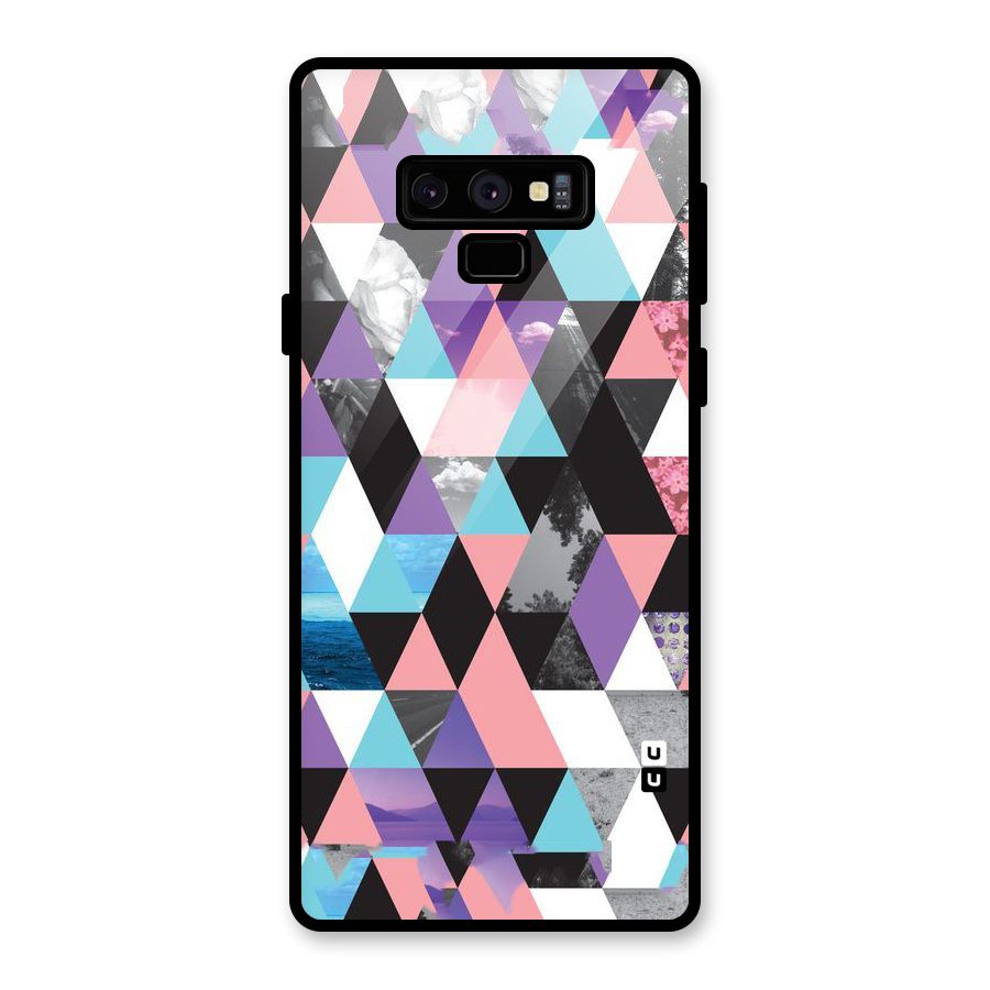 Abstract Splash Triangles Glass Back Case for Galaxy Note 9