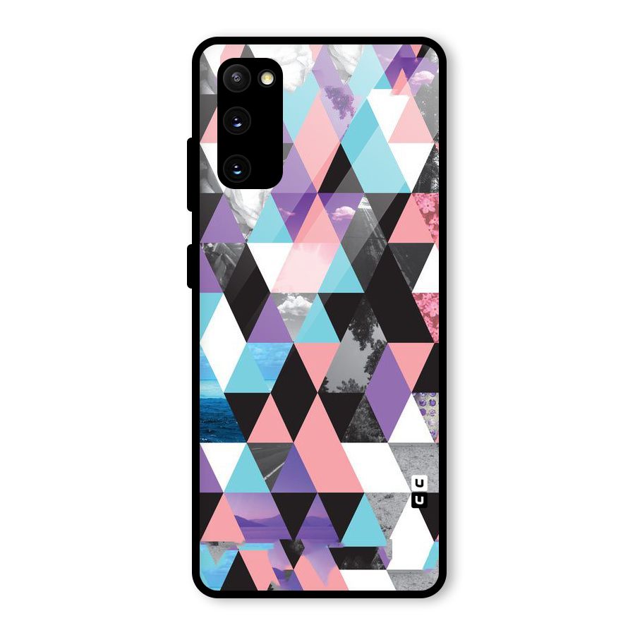 Abstract Splash Triangles Glass Back Case for Galaxy S20 FE 5G
