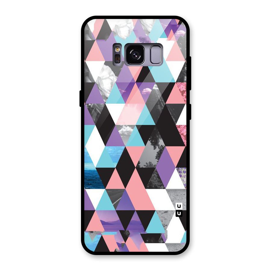 Abstract Splash Triangles Glass Back Case for Galaxy S8