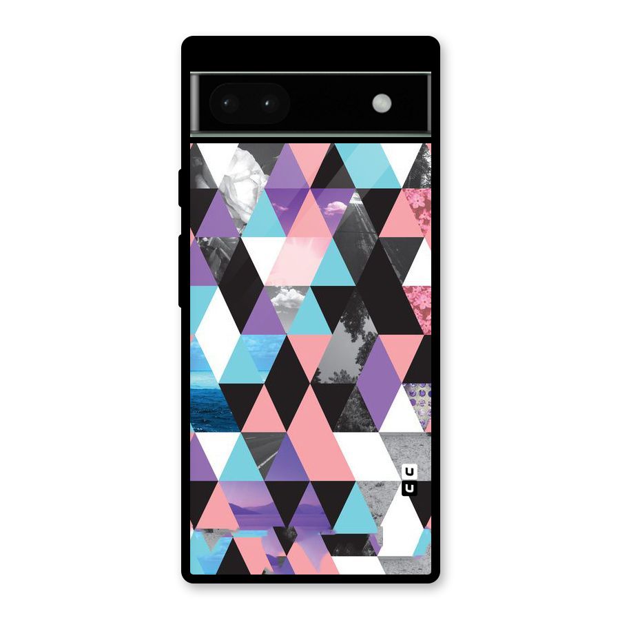 Abstract Splash Triangles Glass Back Case for Google Pixel 6a
