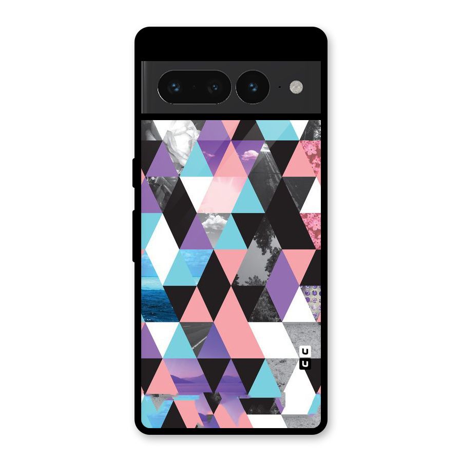Abstract Splash Triangles Glass Back Case for Google Pixel 7 Pro