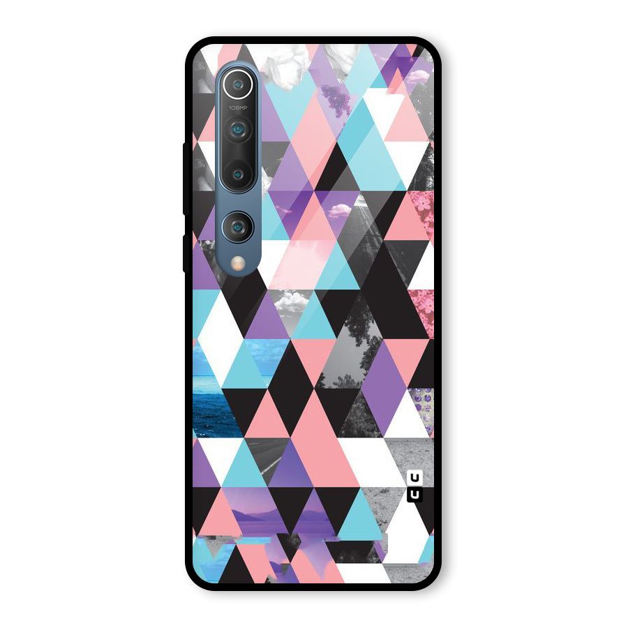 Abstract Splash Triangles Glass Back Case for Mi 10