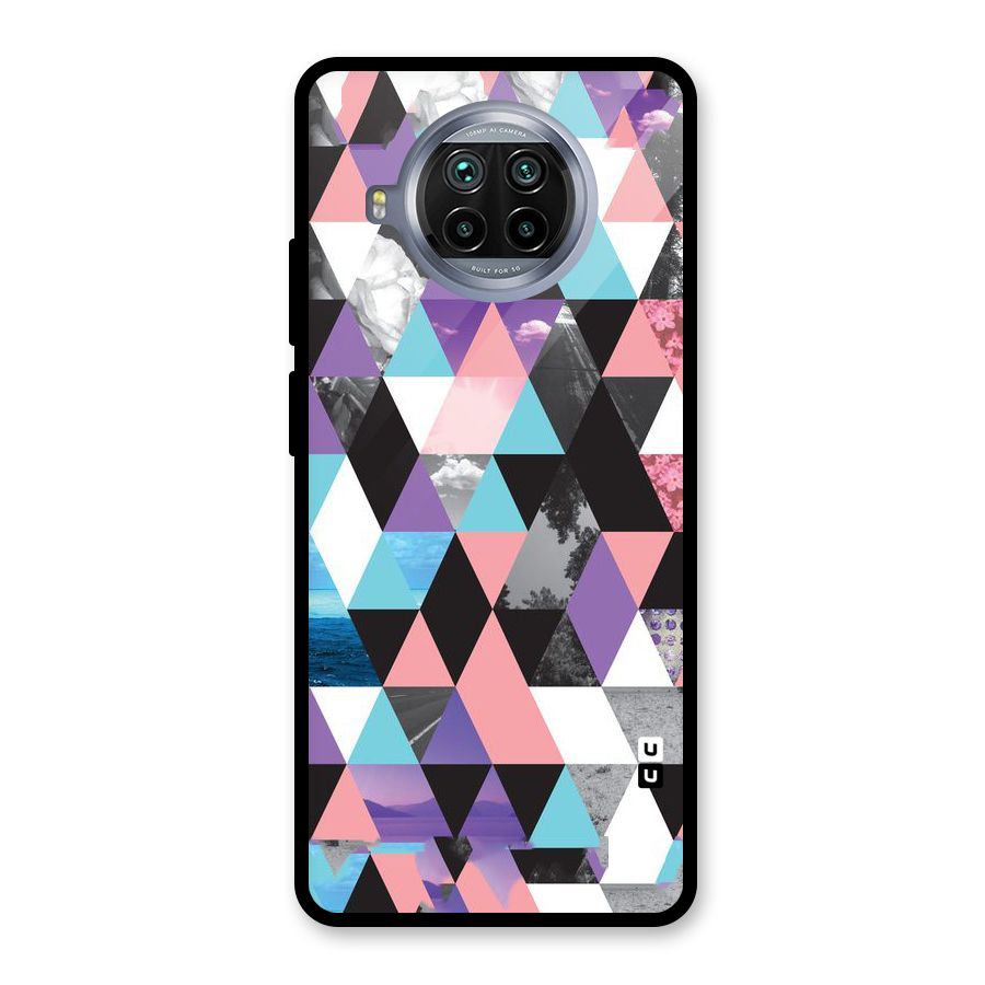 Abstract Splash Triangles Glass Back Case for Mi 10i