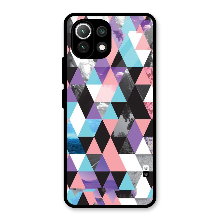 Abstract Splash Triangles Glass Back Case for Mi 11 Lite