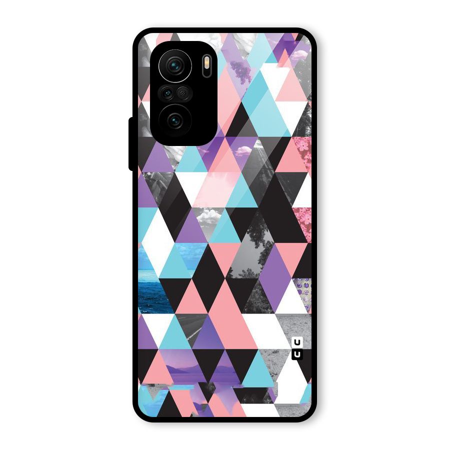 Abstract Splash Triangles Glass Back Case for Mi 11x